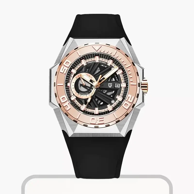 Pagani Design Automatic Skeleton Rosegold Bezel Men's Watch-  PD-YS007